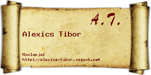 Alexics Tibor névjegykártya