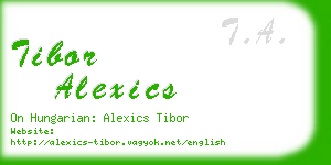 tibor alexics business card